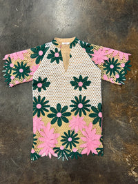 lulu short sleeve mini caftan | FINAL SALE