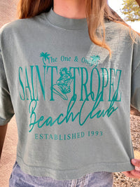 saint tropez beach club cropped tee