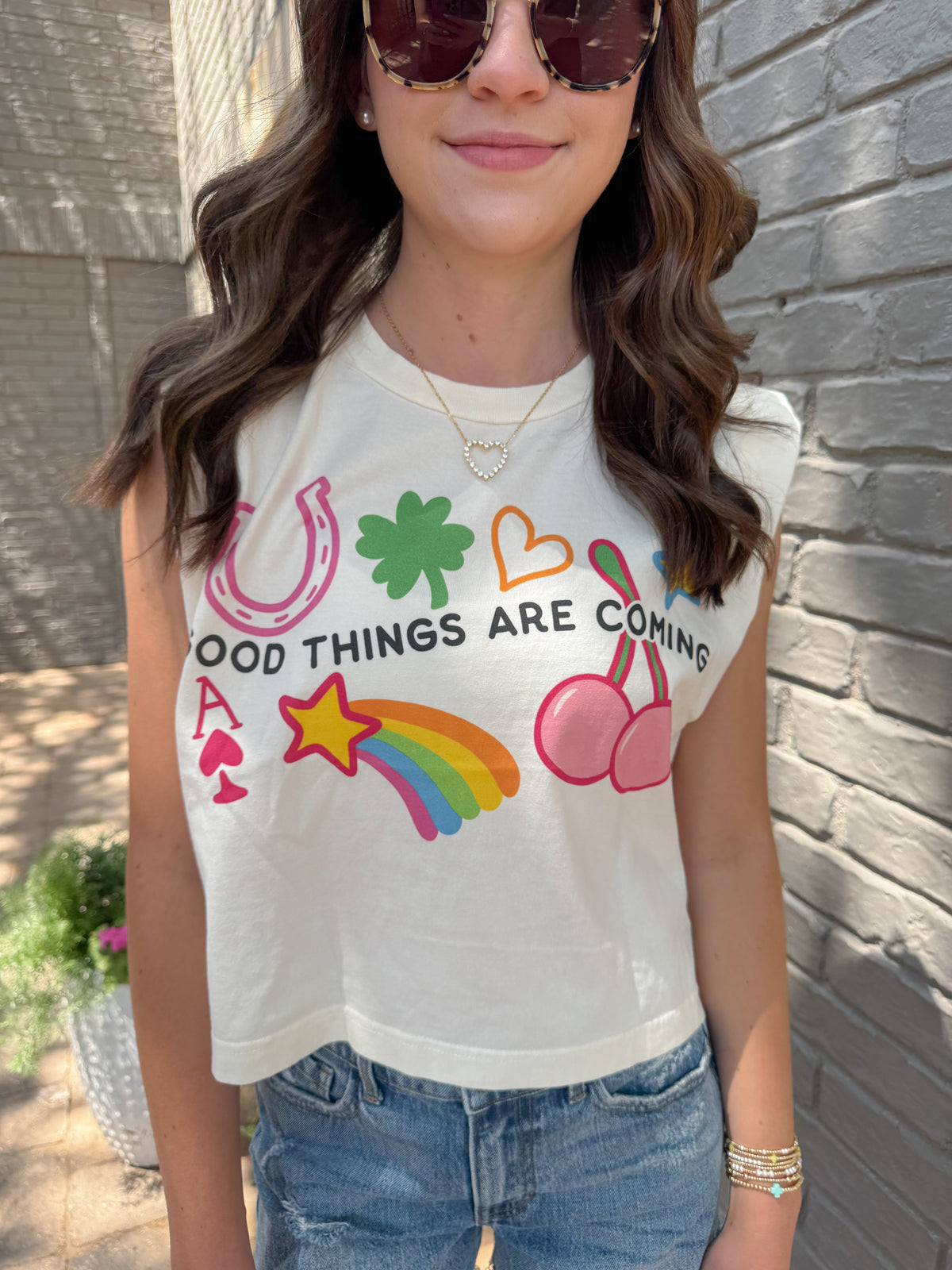 good things are coming muscle tee | FINAL SALE