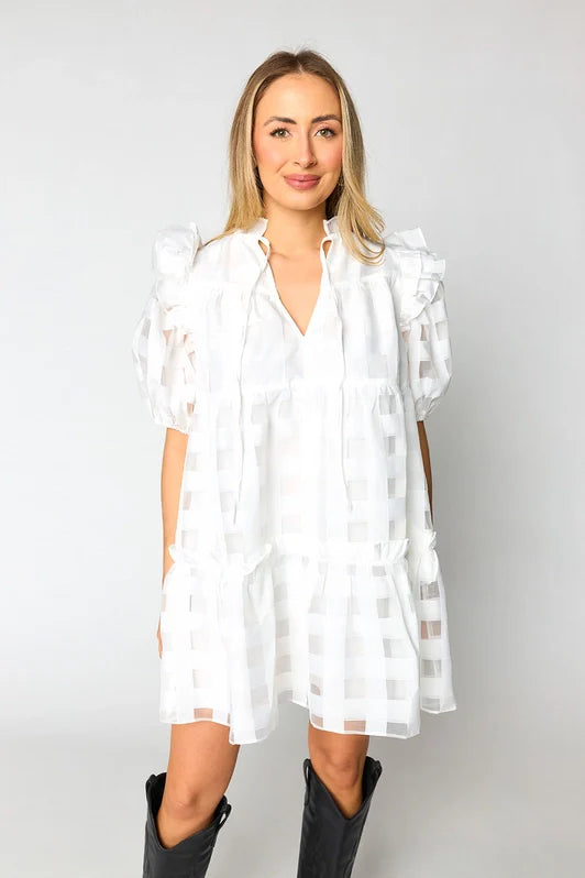 ensley short dress - white | FINAL SALE