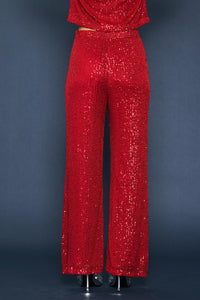 red hot sequin pants