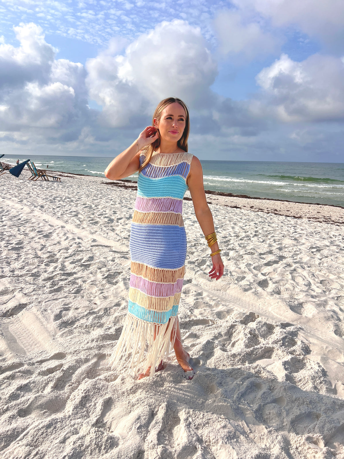 take me to the beach fringed crochet dress | FINAL SALE