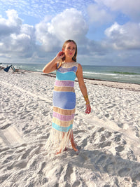 take me to the beach fringed crochet dress | FINAL SALE