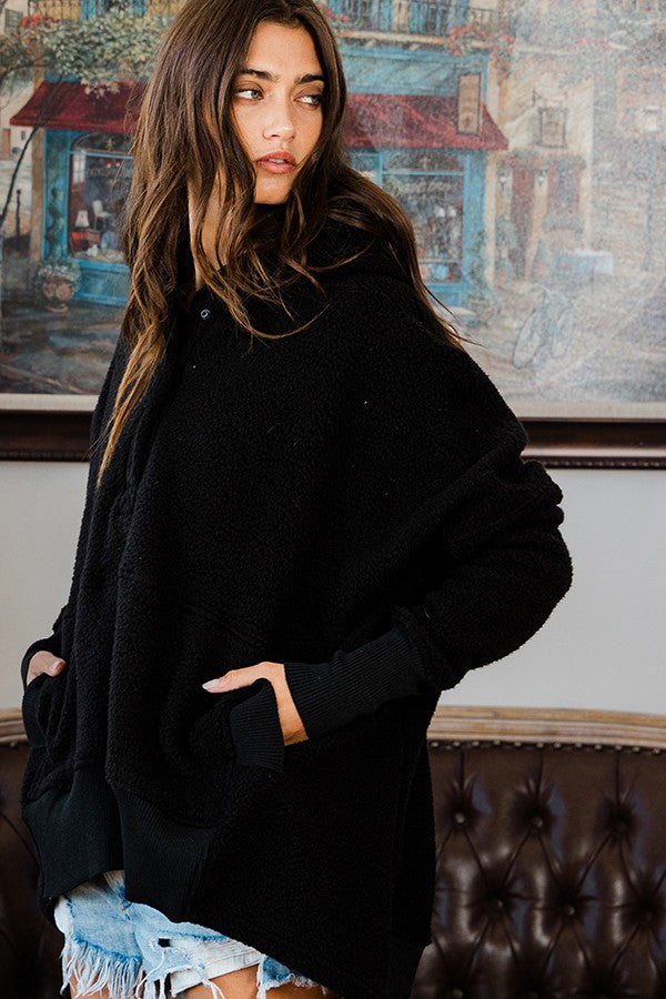 oversized fluffy teddy hoodie | FINAL SALE