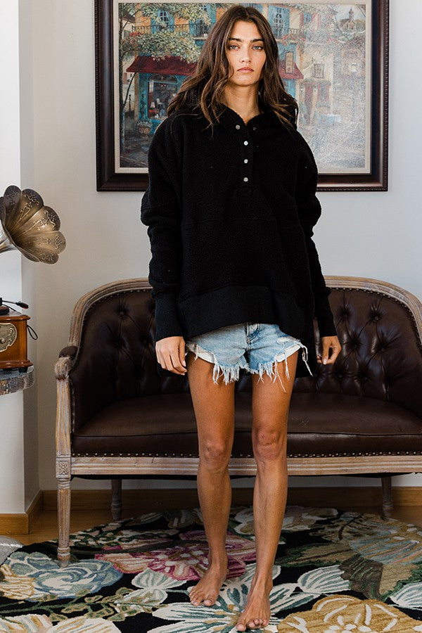 oversized fluffy teddy hoodie | FINAL SALE