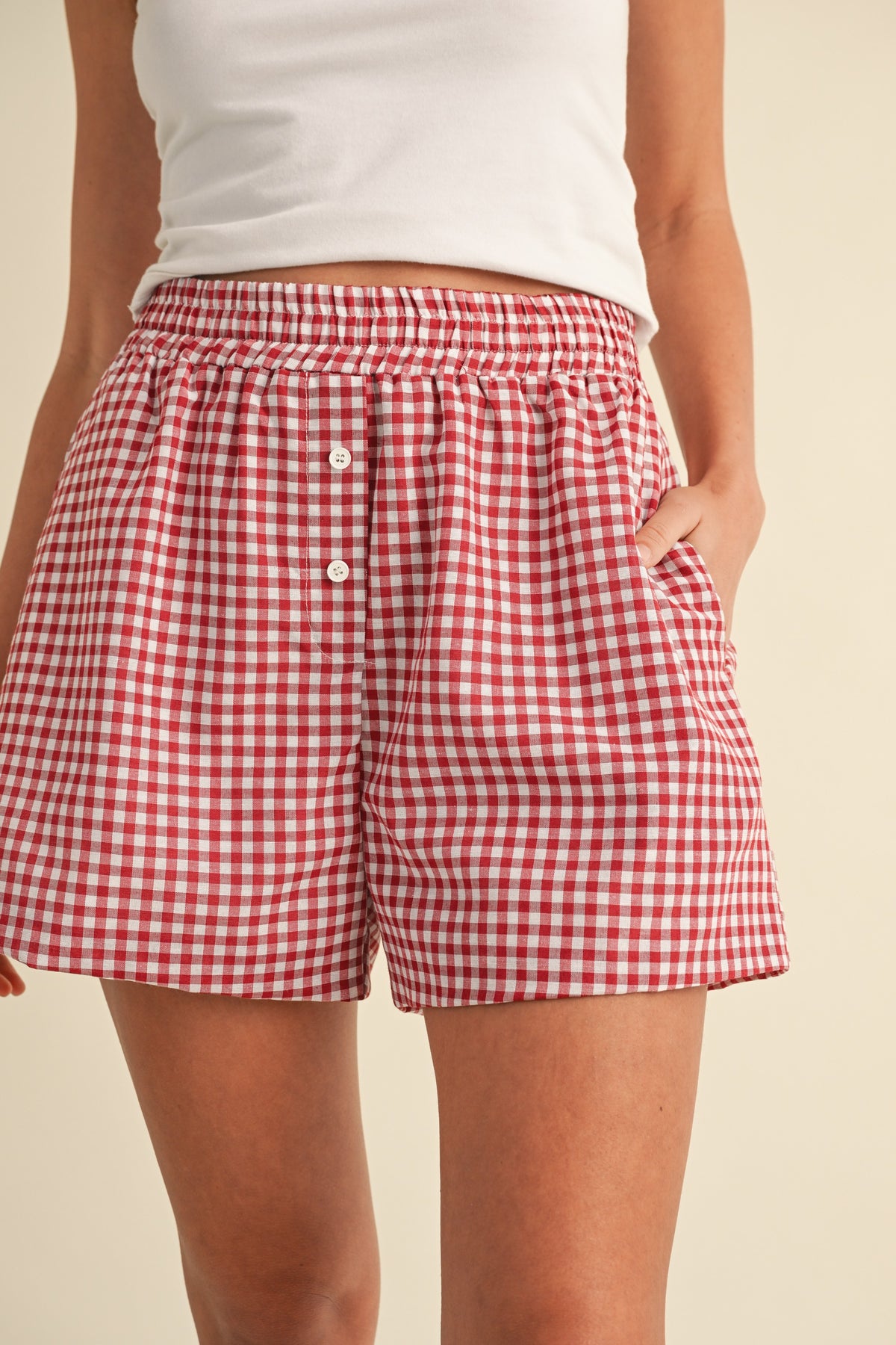 checked out gingham boxer style shorts | FINAL SALE