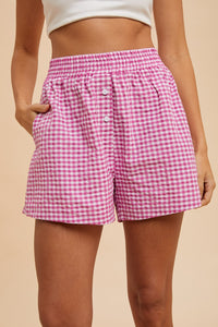 checked out gingham boxer style shorts | FINAL SALE