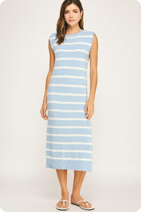 happiest here striped midi