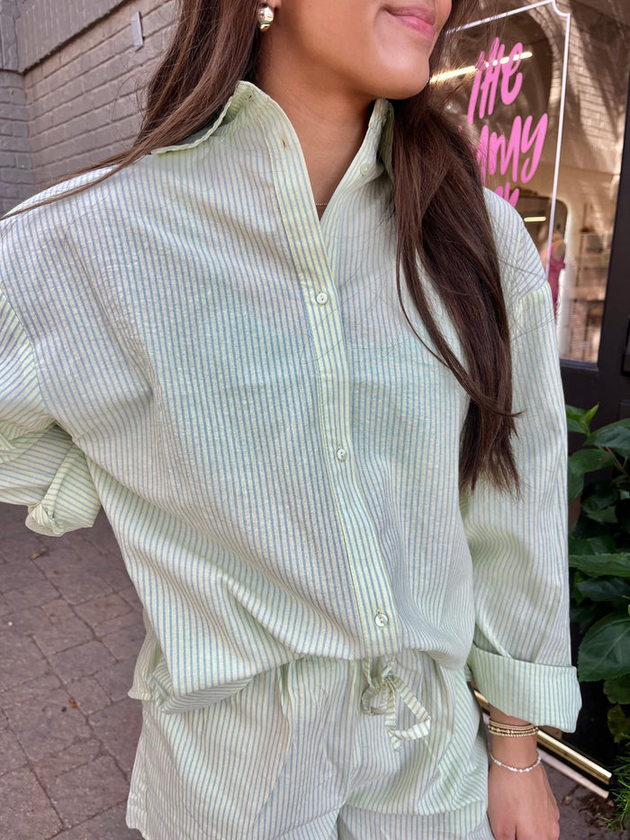 light it up oversized cotton collared button-up | FINAL SALE