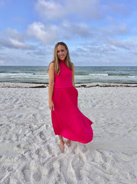 girls just wanna pleated contrast dress | FINAL SALE
