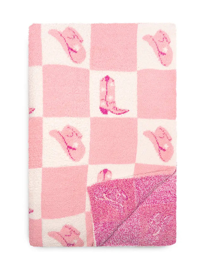rodeo cowgirl checker blanket