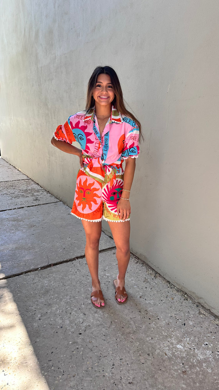 amalfi is calling vibrant short set || FINAL SALE