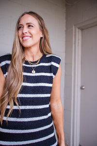 happiest here striped midi