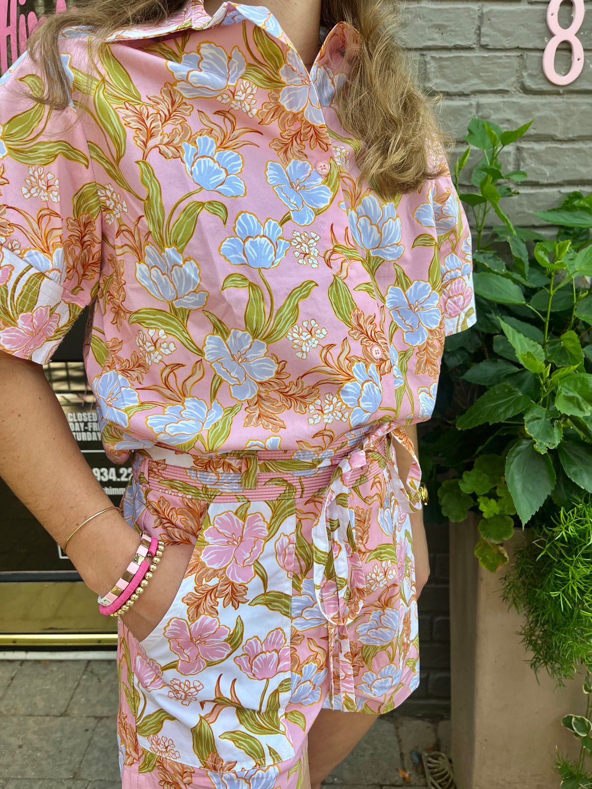 gianna floral collared shirt |FINAL SALE