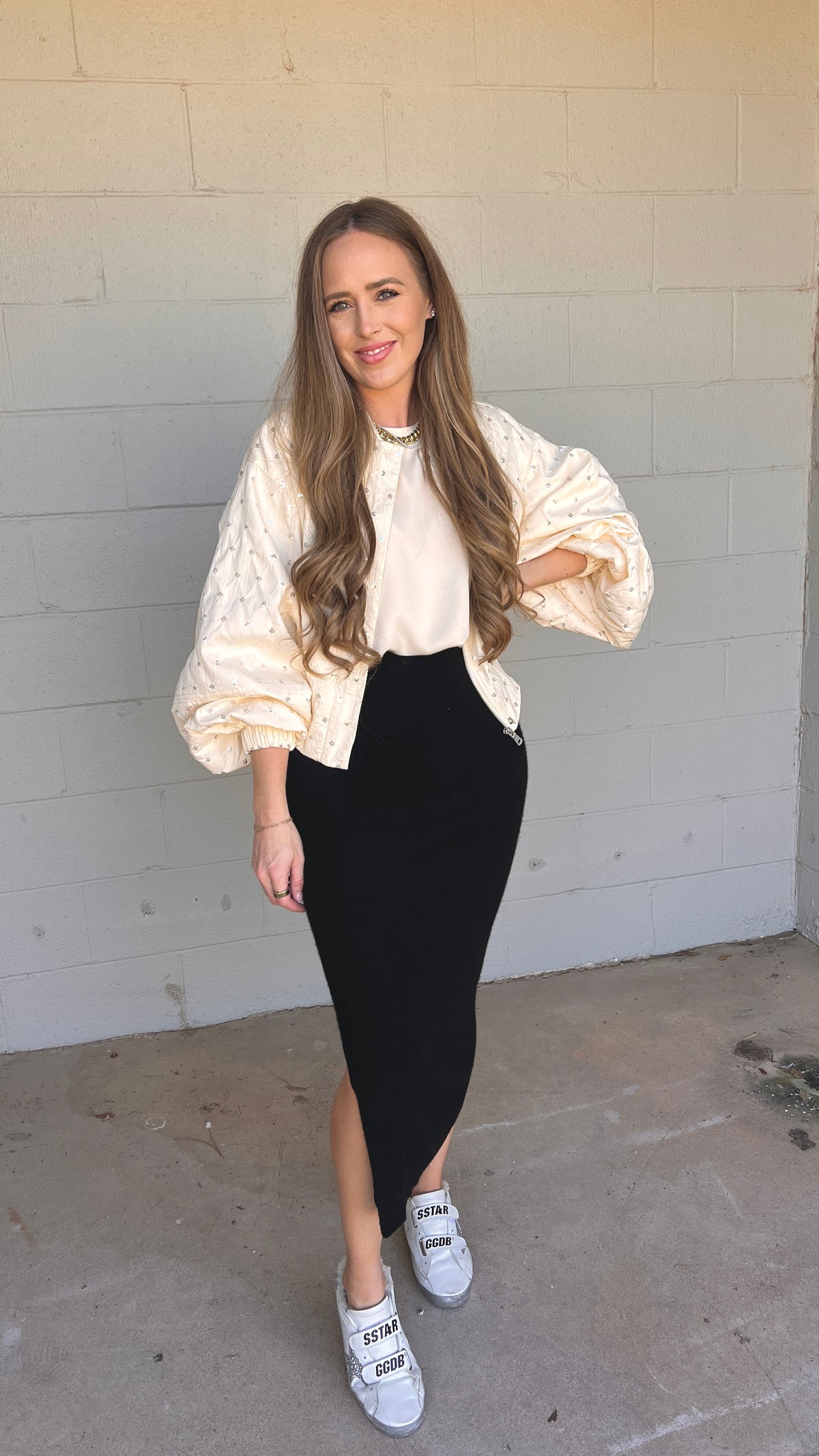 embellished balloon sleeve jacket || FINAL SALE