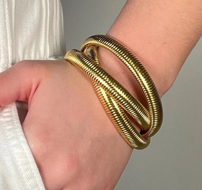 gold twisted cobra bracelet