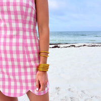 easy choice plaid scallop hem mini dress | FINAL SALE