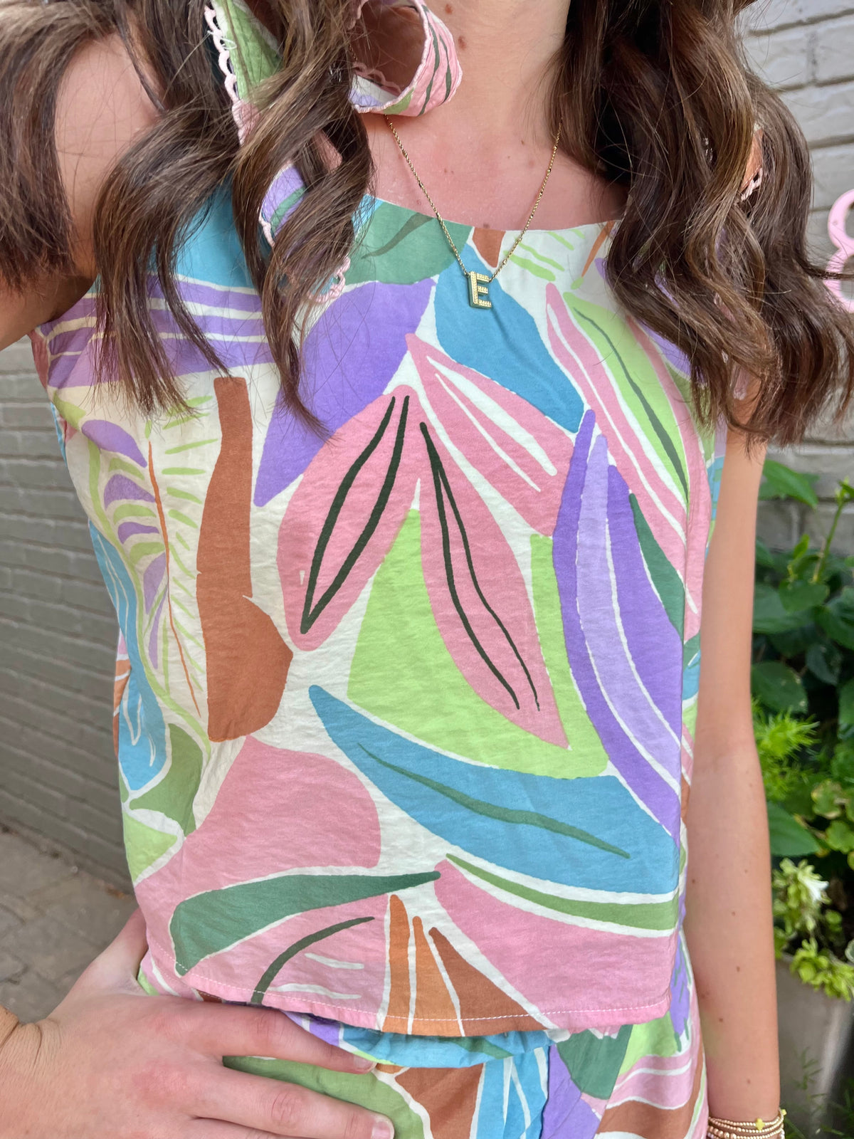 stella tropical print tie tank | FINAL SALE