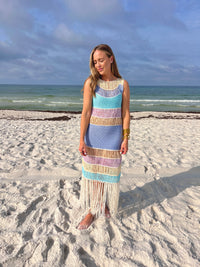 take me to the beach fringed crochet dress | FINAL SALE