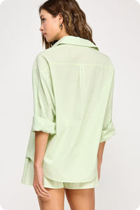 light it up oversized cotton collared button-up | FINAL SALE