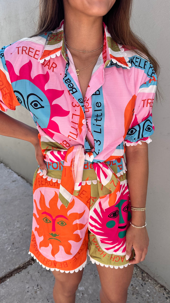 amalfi is calling vibrant short set || FINAL SALE