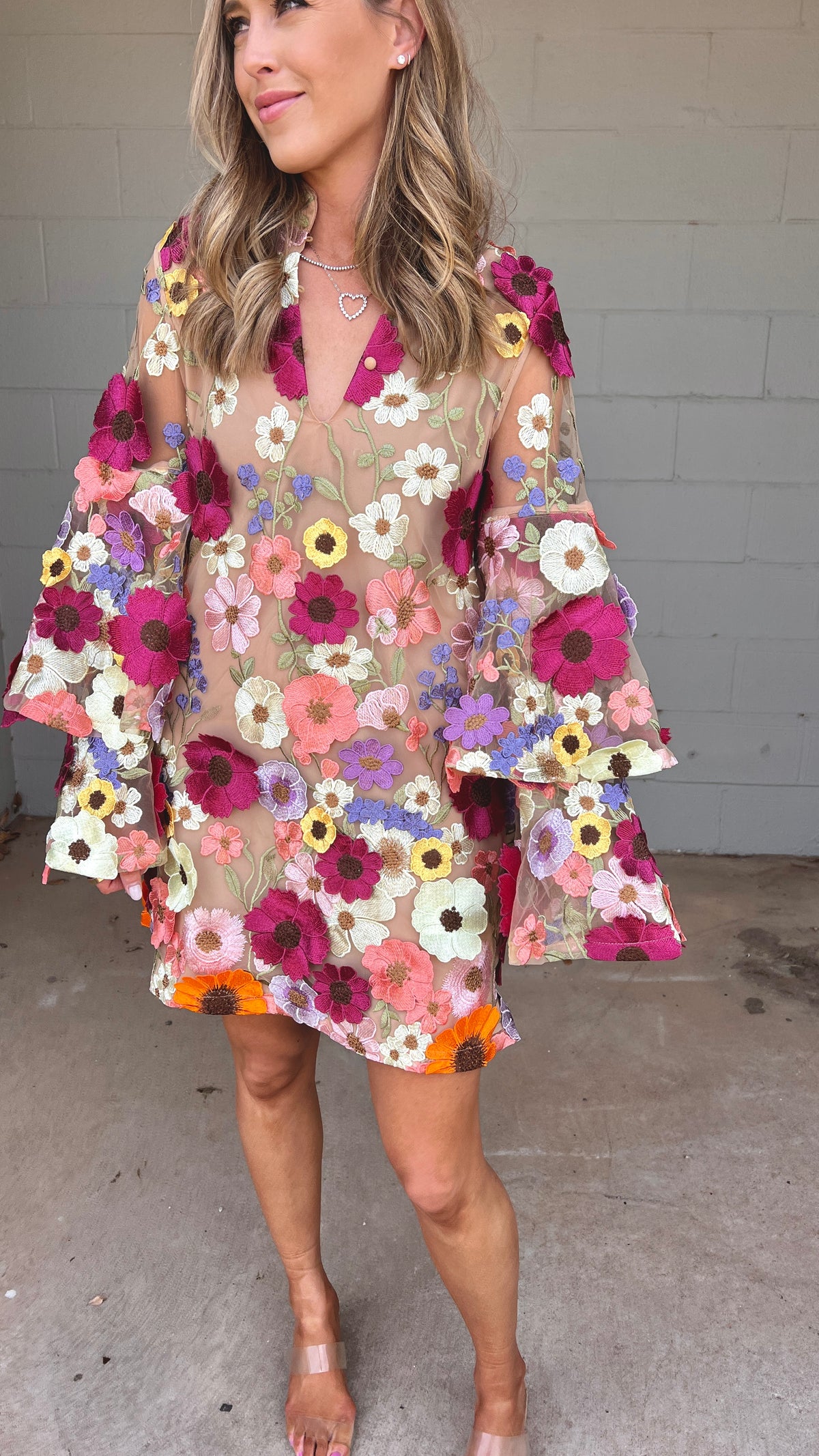 gayle longsleeve mini dress - gerber daisy | FINAL SALE