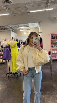 embellished balloon sleeve jacket || FINAL SALE