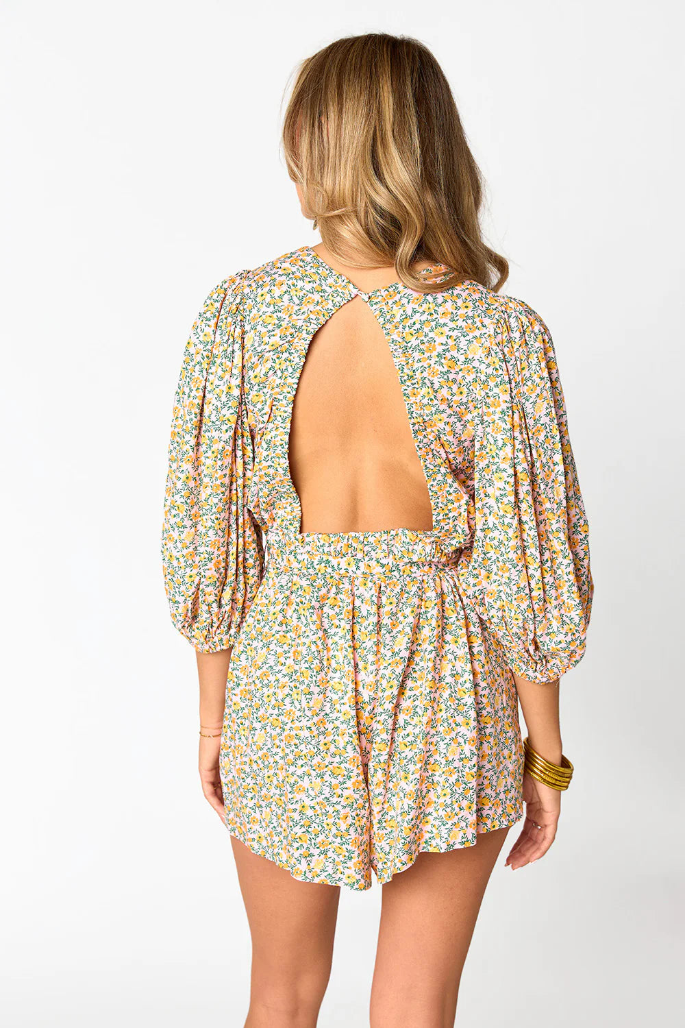 julia short sleeve floral romper | FINAL SALE