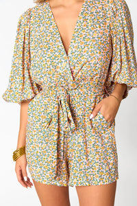 julia short sleeve floral romper | FINAL SALE