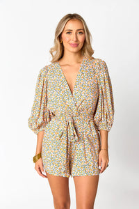 julia short sleeve floral romper | FINAL SALE