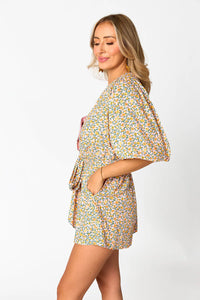 julia short sleeve floral romper | FINAL SALE