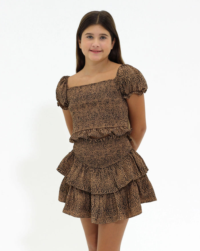 TWEEN blair cheetah smocked set