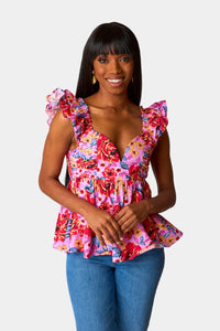 bett ruffle sleeve tank | daisy days | FINAL SALE