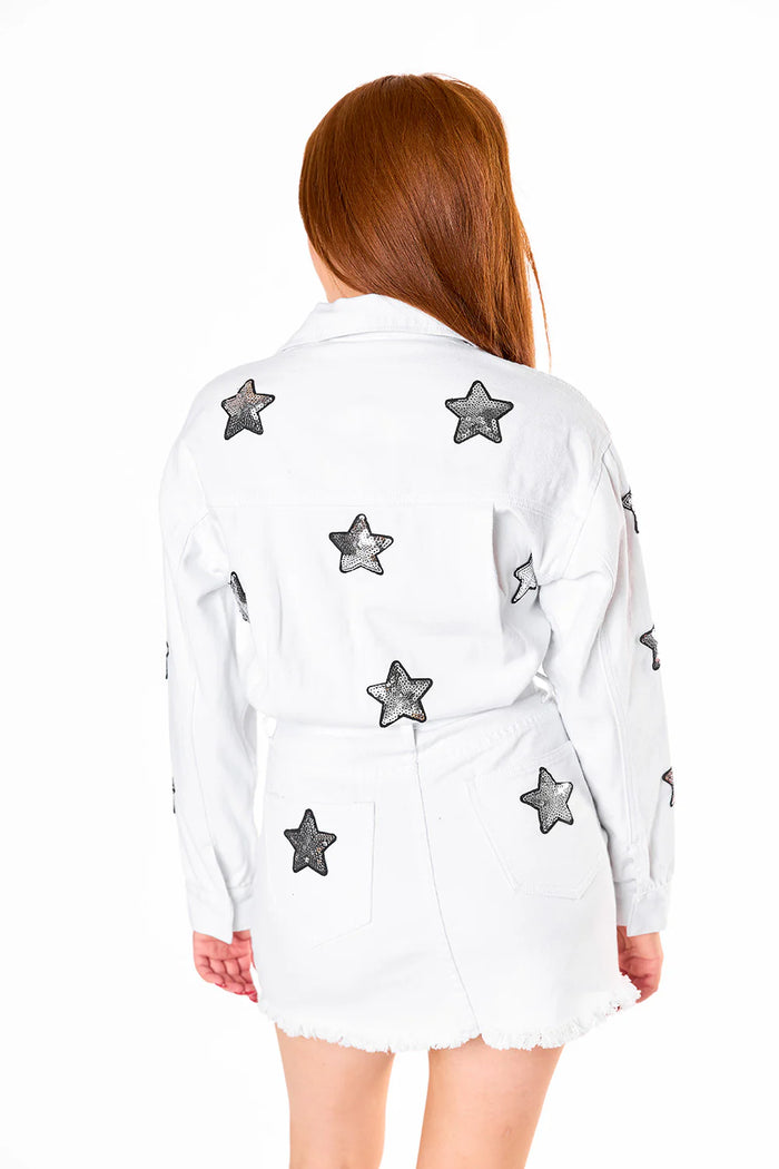 raelynn denim mini dress | white | FINAL SALE
