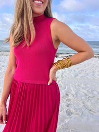 girls just wanna pleated contrast dress | FINAL SALE