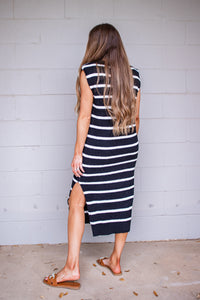 happiest here striped midi