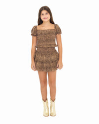 TWEEN blair cheetah smocked set