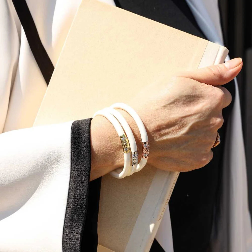 BuDhaGirl| ivory three kings all weather bangles set of