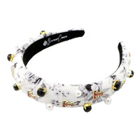 texas tech logo floral toile headband