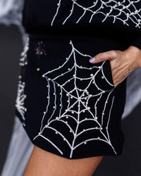 pearl webs spider skort