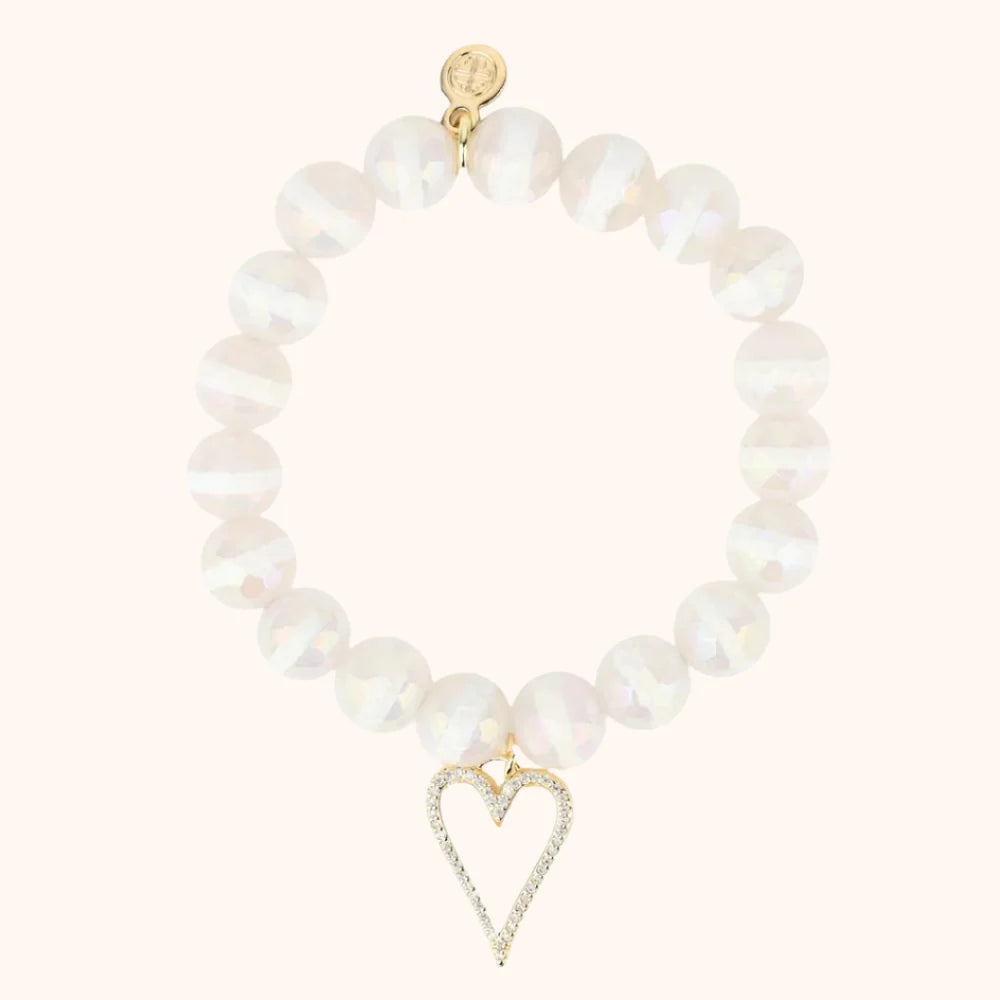 BuDhaGirl | white capiz heart bracelet