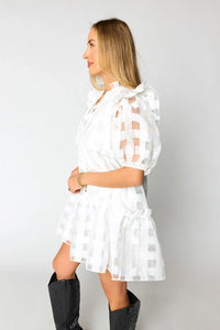 ensley short dress - white | FINAL SALE