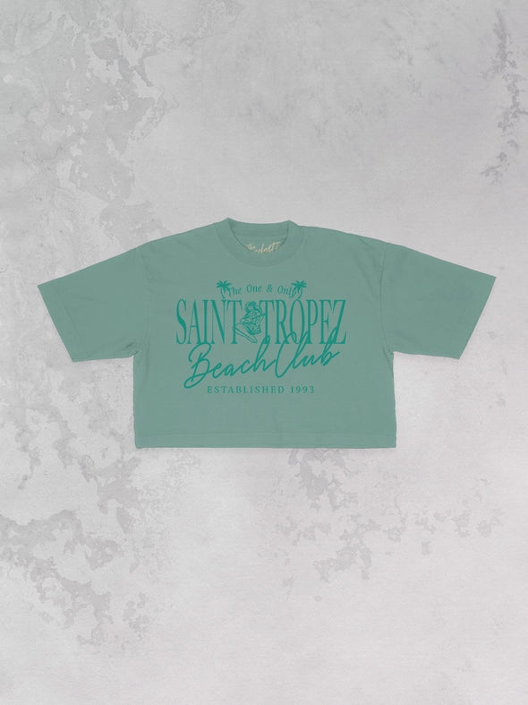 saint tropez beach club cropped tee