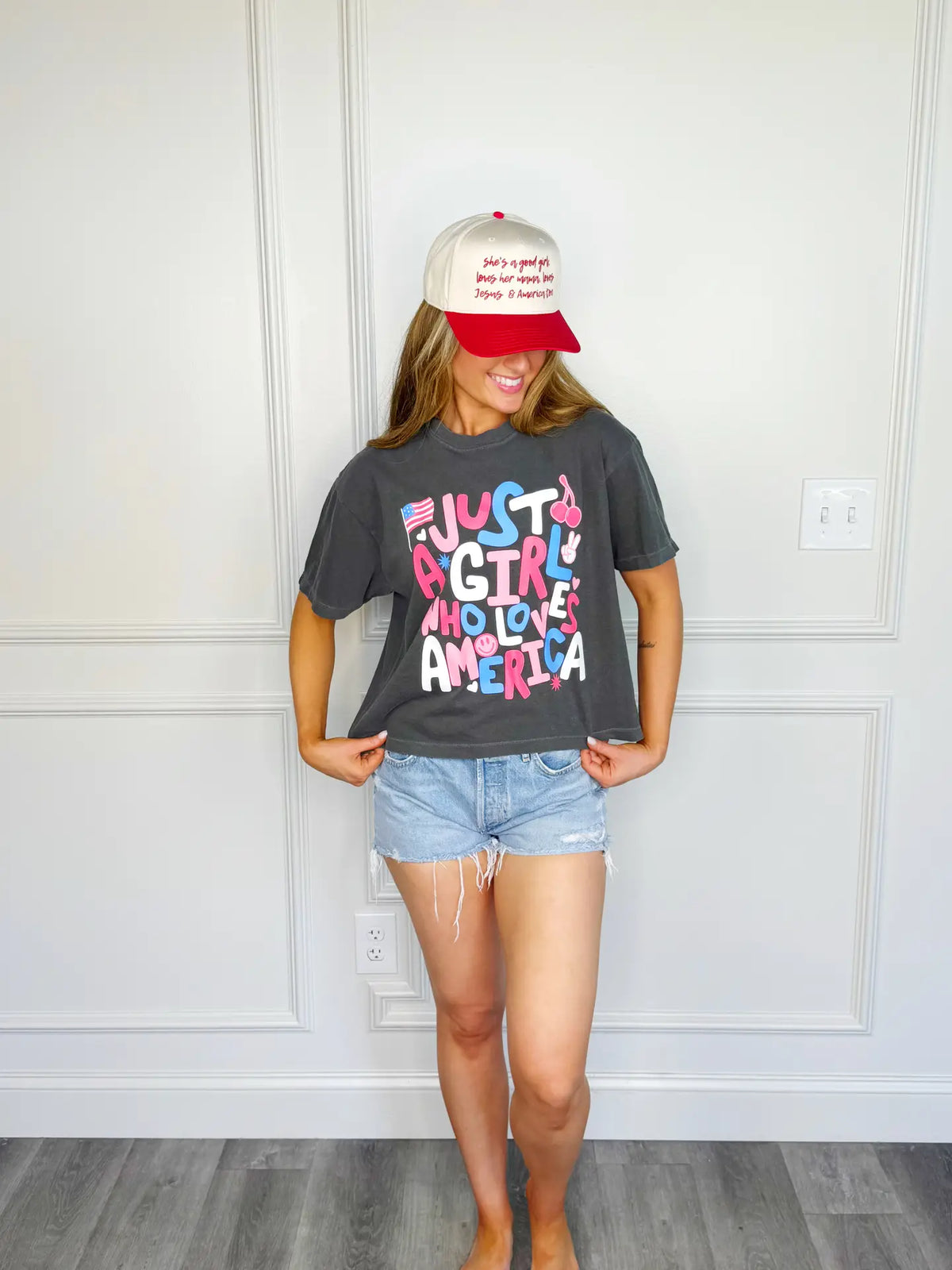 just a girl who loves america cropped tee | FINAL SALE