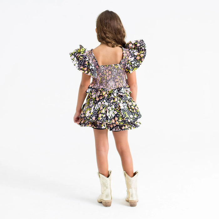 TWEEN tyler black daisy smocked set | FINAL SALE