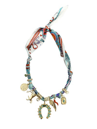 west multi-charm scarf necklace