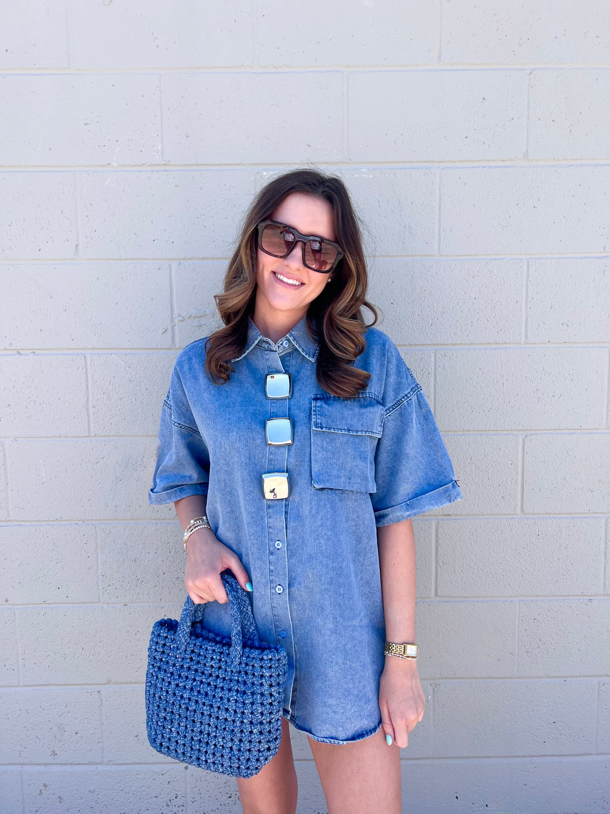truth hurts oversized denim top
