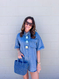 truth hurts oversized denim top