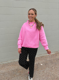 bubblegum mockneck sweatshirt