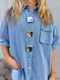 truth hurts oversized denim top
